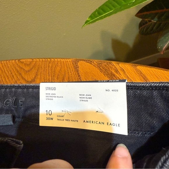 American Eagle Mom Jean Distressed Knee Size 10 Short - Picture 2 of 7